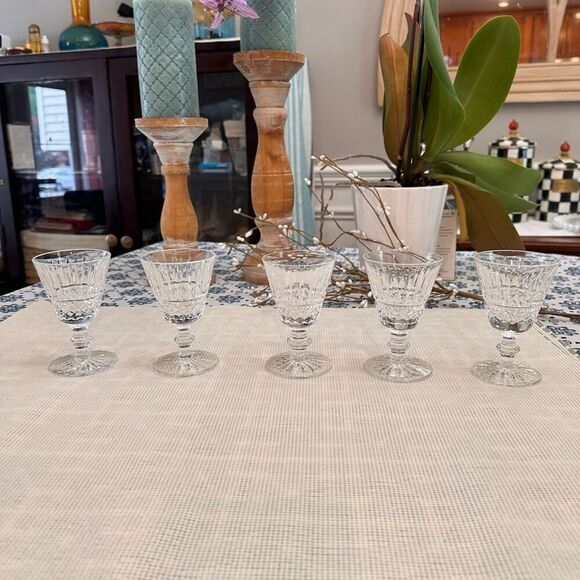 Waterford Crystal Tramore Set of 5 Port Wine Glasses Clear Cut 4” Vintage‎ - Picture 1 of 10